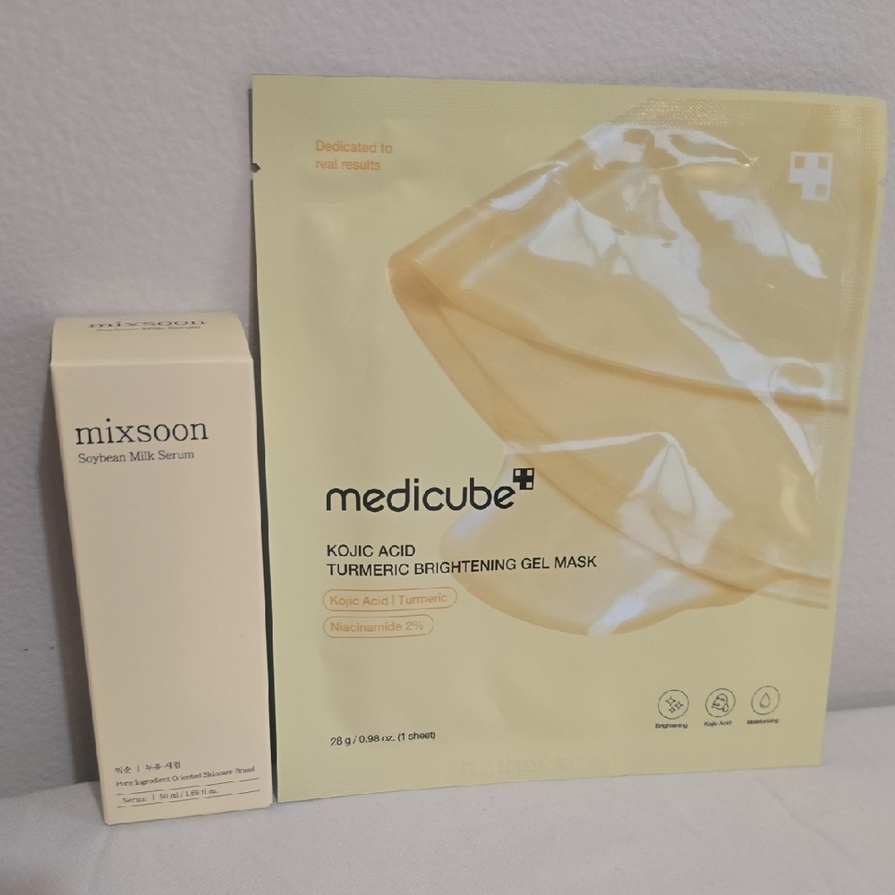 Mixsoon Soybean Milk Serum + MedicubeTurmeric Brightening Gel Mask - Yellow